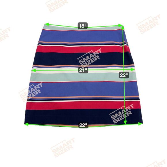 Talbots Cotton Twill Hotizontal Striped Multicolor A-Line Skirt Size 14 - Picture 8 of 10